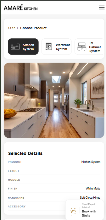 Pembuatan Website Company Profile Amare Kitchen